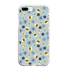 Чехол для iPhone 7Plus/8 Plus матовый с принтом Пчелки в Тюмени, Силикон | Область печати: задняя сторона чехла, без боковых панелей | пчелки | пчелы | цветы