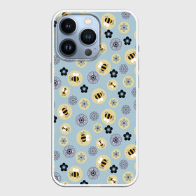 Чехол для iPhone 13 Pro с принтом Пчелки в Тюмени,  |  | пчелки | пчелы | цветы