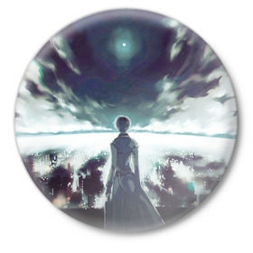 Значок с принтом Ken Kaneki в Тюмени,  металл | круглая форма, металлическая застежка в виде булавки | anime | ghoul | tokyo | tokyo ghoul | гуль | канеки | кен