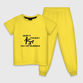 Детская пижама хлопок с принтом Dont touch my Mitsubishi в Тюмени, 100% хлопок |  брюки и футболка прямого кроя, без карманов, на брюках мягкая резинка на поясе и по низу штанин
 |  машина | марка | митсубиси