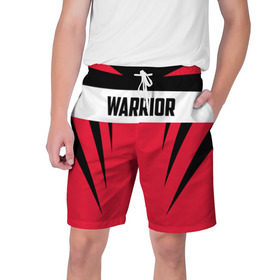 Мужские шорты 3D с принтом Warrior в Тюмени,  полиэстер 100% | прямой крой, два кармана без застежек по бокам. Мягкая трикотажная резинка на поясе, внутри которой широкие завязки. Длина чуть выше колен | Тематика изображения на принте: warrior | воин | спортсмен