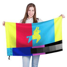 Флаг 3D с принтом Лама Фортнайт в Тюмени, 100% полиэстер | плотность ткани — 95 г/м2, размер — 67 х 109 см. Принт наносится с одной стороны | battle royale | fortnite | lama | батл рояль | лама | фортнайт
