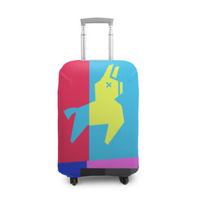 Чехол для чемодана 3D с принтом Лама Фортнайт в Тюмени, 86% полиэфир, 14% спандекс | двустороннее нанесение принта, прорези для ручек и колес | battle royale | fortnite | lama | батл рояль | лама | фортнайт