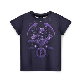 Детская футболка 3D с принтом Raven в Тюмени, 100% гипоаллергенный полиэфир | прямой крой, круглый вырез горловины, длина до линии бедер, чуть спущенное плечо, ткань немного тянется | battle royale | fortnite | lama | raven | батл рояль | ворон | лама | фортнайт