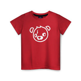 Детская футболка хлопок с принтом Cuddle Bear в Тюмени, 100% хлопок | круглый вырез горловины, полуприлегающий силуэт, длина до линии бедер | Тематика изображения на принте: battle royale | fortnite | lama | батл рояль | лама | медведь | фортнайт