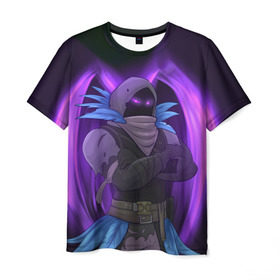 Мужская футболка 3D с принтом Raven в Тюмени, 100% полиэфир | прямой крой, круглый вырез горловины, длина до линии бедер | battle royale | fortnite | lama | raven | батл рояль | ворон | лама | фортнайт