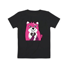 Детская футболка хлопок с принтом Fortnite Bear в Тюмени, 100% хлопок | круглый вырез горловины, полуприлегающий силуэт, длина до линии бедер | Тематика изображения на принте: battle royale | fortnite | lama | батл рояль | лама | медведь | фортнайт