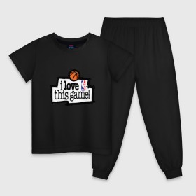 Детская пижама хлопок с принтом I love this game в Тюмени, 100% хлопок |  брюки и футболка прямого кроя, без карманов, на брюках мягкая резинка на поясе и по низу штанин
 | i love this game | nba | баскетбол | спорт