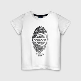Детская футболка хлопок с принтом Volvo it`s in my DNA в Тюмени, 100% хлопок | круглый вырез горловины, полуприлегающий силуэт, длина до линии бедер | volvo | авто | автомобиль | вольво | машина