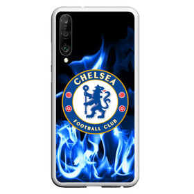 Чехол для Honor P30 с принтом CHELSEA в Тюмени, Силикон | Область печати: задняя сторона чехла, без боковых панелей | chelsea | fc | football | footer | soccer | socker | sport | огонь | пламя | спорт | футбол | футбольный клуб