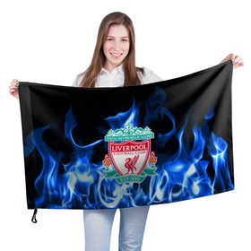 Флаг 3D с принтом LIVERPOOL в Тюмени, 100% полиэстер | плотность ткани — 95 г/м2, размер — 67 х 109 см. Принт наносится с одной стороны | fc | football | footer | liverpool | soccer | socker | sport | огонь | пламя | спорт | футбол | футбольный клуб