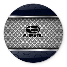 Коврик круглый с принтом SUBARU SPORT в Тюмени, резина и полиэстер | круглая форма, изображение наносится на всю лицевую часть | auto | car | subaru | авто | автомобиль | машина | субару