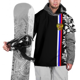 Накидка на куртку 3D с принтом Россия в Тюмени, 100% полиэстер |  | rus | герб | двуглавый орел | россия | рф