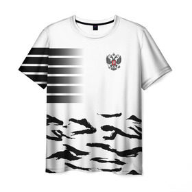 Мужская футболка 3D с принтом Россия в Тюмени, 100% полиэфир | прямой крой, круглый вырез горловины, длина до линии бедер | rus | герб | двуглавый орел | россия | рф
