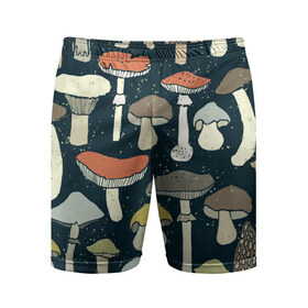 Мужские шорты 3D спортивные с принтом Загадочный лес в Тюмени,  |  | грибы | паттерн