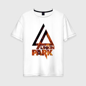 Женская футболка хлопок Oversize с принтом Linkin Park в Тюмени, 100% хлопок | свободный крой, круглый ворот, спущенный рукав, длина до линии бедер
 | bennington | chester | linkin park | альтернативный | беннингтон | группа | ленкин | линкин | майк | метал | музыкант | ню | нюметал | парк | певец | рок | рэп | честер | электроник