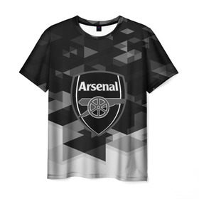 Мужская футболка 3D с принтом FC Arsenal sport geometry 2018 в Тюмени, 100% полиэфир | прямой крой, круглый вырез горловины, длина до линии бедер | 