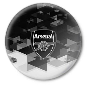 Значок с принтом FC Arsenal sport geometry 2018 в Тюмени,  металл | круглая форма, металлическая застежка в виде булавки | Тематика изображения на принте: 