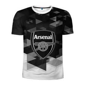 Мужская футболка 3D спортивная с принтом FC Arsenal sport geometry 2018 в Тюмени, 100% полиэстер с улучшенными характеристиками | приталенный силуэт, круглая горловина, широкие плечи, сужается к линии бедра | 