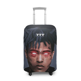 Чехол для чемодана 3D с принтом XXXtentacion (9) в Тюмени, 86% полиэфир, 14% спандекс | двустороннее нанесение принта, прорези для ручек и колес | 17 | art | look at me | moonlight | rap | revenge | tentacion | xxx | xxxtentacion