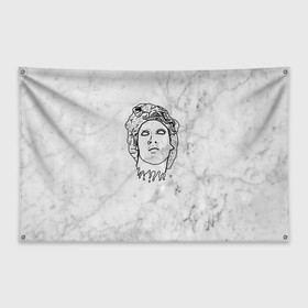 Флаг-баннер с принтом Face в Тюмени, 100% полиэстер | размер 67 х 109 см, плотность ткани — 95 г/м2; по краям флага есть четыре люверса для крепления | 3d | cgi | digital art | music | retro | vaporwave | абстракция | вейпорвейв | геометрия | музыка | ретро