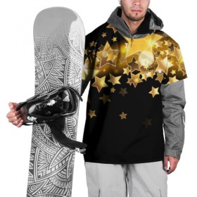 Накидка на куртку 3D с принтом Золотые звездочки в Тюмени, 100% полиэстер |  | Тематика изображения на принте: 3d | звездочки | звезды | золото | золотые звездочки | картинка | черный фон