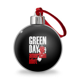Ёлочный шар с принтом Green Day American Idiot в Тюмени, Пластик | Диаметр: 77 мм | Тематика изображения на принте: green day | punk rock | билли джо армстронг | панк рок