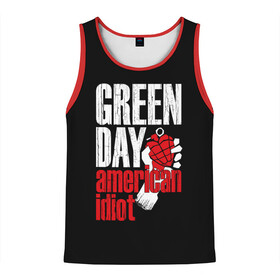 Мужская майка 3D с принтом Green Day American Idiot в Тюмени, 100% полиэстер | круглая горловина, приталенный силуэт, длина до линии бедра. Пройма и горловина окантованы тонкой бейкой | green day | punk rock | билли джо армстронг | панк рок