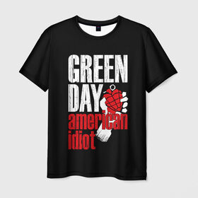 Мужская футболка 3D с принтом Green Day American Idiot в Тюмени, 100% полиэфир | прямой крой, круглый вырез горловины, длина до линии бедер | green day | punk rock | билли джо армстронг | панк рок
