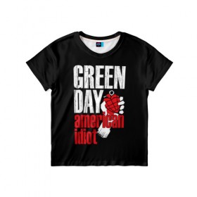 Детская футболка 3D с принтом Green Day American Idiot в Тюмени, 100% гипоаллергенный полиэфир | прямой крой, круглый вырез горловины, длина до линии бедер, чуть спущенное плечо, ткань немного тянется | green day | punk rock | билли джо армстронг | панк рок