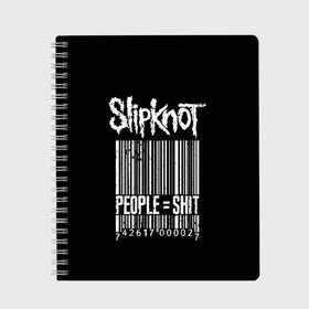 Тетрадь с принтом Slipknot People в Тюмени, 100% бумага | 48 листов, плотность листов — 60 г/м2, плотность картонной обложки — 250 г/м2. Листы скреплены сбоку удобной пружинной спиралью. Уголки страниц и обложки скругленные. Цвет линий — светло-серый
 | alternative | iowa | metal | nu | slipknot | slipnot | taylor | метал | слипкнот | слипнот