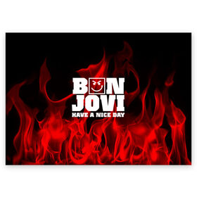 Поздравительная открытка с принтом BON JOVI в Тюмени, 100% бумага | плотность бумаги 280 г/м2, матовая, на обратной стороне линовка и место для марки
 | bon jovi | альтернативный хип хоп | группа | инди поп | музыка | музыкальное произведение | ноты | регги | рок | синти поп