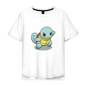 Мужская футболка хлопок Oversize с принтом Pokemon squirtle в Тюмени, 100% хлопок | свободный крой, круглый ворот, “спинка” длиннее передней части | pokemon | squirtle