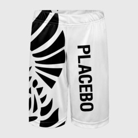Детские спортивные шорты 3D с принтом Placebo в Тюмени,  100% полиэстер
 | пояс оформлен широкой мягкой резинкой, ткань тянется
 | placebo | альтернативный | инди | индирок | плацебо | рок