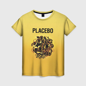 Женская футболка 3D с принтом Placebo в Тюмени, 100% полиэфир ( синтетическое хлопкоподобное полотно) | прямой крой, круглый вырез горловины, длина до линии бедер | placebo | альтернативный | инди | индирок | плацебо | рок