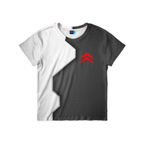 Детская футболка 3D с принтом Citroen sport uniform auto в Тюмени, 100% гипоаллергенный полиэфир | прямой крой, круглый вырез горловины, длина до линии бедер, чуть спущенное плечо, ткань немного тянется | 