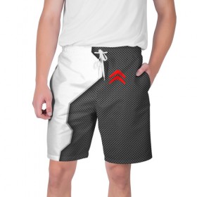 Мужские шорты 3D с принтом Citroen sport uniform auto в Тюмени,  полиэстер 100% | прямой крой, два кармана без застежек по бокам. Мягкая трикотажная резинка на поясе, внутри которой широкие завязки. Длина чуть выше колен | 
