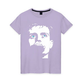 Женская футболка хлопок с принтом Ian Curtis в Тюмени, 100% хлопок | прямой крой, круглый вырез горловины, длина до линии бедер, слегка спущенное плечо | ian curtis | joy division | rock | unknown pleasures | иэн кёртис | рок