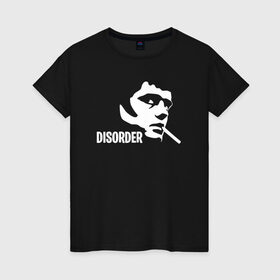 Женская футболка хлопок с принтом Disorder в Тюмени, 100% хлопок | прямой крой, круглый вырез горловины, длина до линии бедер, слегка спущенное плечо | ian curtis | joy division | rock | unknown pleasures | иэн кёртис | рок