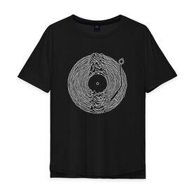 Мужская футболка хлопок Oversize с принтом Soundscape в Тюмени, 100% хлопок | свободный крой, круглый ворот, “спинка” длиннее передней части | ian curtis | joy division | rock | unknown pleasures | иэн кёртис | рок