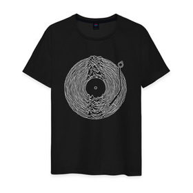 Мужская футболка хлопок с принтом Soundscape в Тюмени, 100% хлопок | прямой крой, круглый вырез горловины, длина до линии бедер, слегка спущенное плечо. | ian curtis | joy division | rock | unknown pleasures | иэн кёртис | рок
