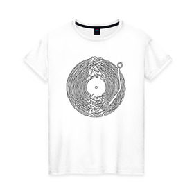 Женская футболка хлопок с принтом Dark Joy Division в Тюмени, 100% хлопок | прямой крой, круглый вырез горловины, длина до линии бедер, слегка спущенное плечо | ian curtis | joy division | rock | unknown pleasures | иэн кёртис | рок