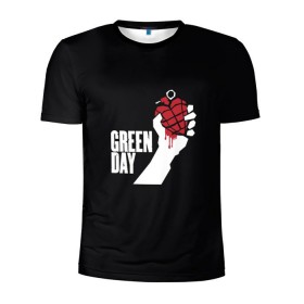 Мужская футболка 3D спортивная с принтом Green Day в Тюмени, 100% полиэстер с улучшенными характеристиками | приталенный силуэт, круглая горловина, широкие плечи, сужается к линии бедра | american idiot