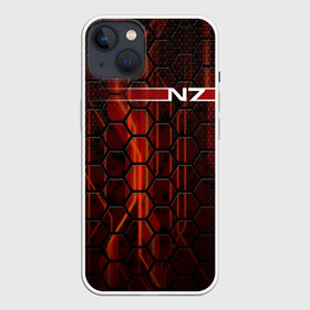 Чехол для iPhone 13 с принтом N7. в Тюмени,  |  | abstract | game | geometry | logo | n7 | texture | абстракция | броня | геометрия | игра | костюм | лого | логотип | масс эффект | н7 | соты | стальная броня | шепард