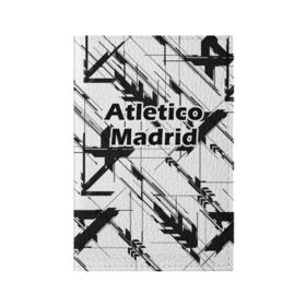 Обложка для паспорта матовая кожа с принтом Атлетико Мадрид в Тюмени, натуральная матовая кожа | размер 19,3 х 13,7 см; прозрачные пластиковые крепления | атлетико мадрид