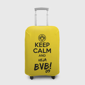 Чехол для чемодана 3D с принтом Keep calm and Heja BVB в Тюмени, 86% полиэфир, 14% спандекс | двустороннее нанесение принта, прорези для ручек и колес | 09 | bvb | calm | heja | keep | боруссия | германия | дортмунд | клуб | сохраняй | спокойствие | фк | футбол | футбольный