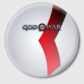 Значок с принтом God of War 4 в Тюмени,  металл | круглая форма, металлическая застежка в виде булавки | Тематика изображения на принте: 