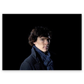 Поздравительная открытка с принтом Sherlock в Тюмени, 100% бумага | плотность бумаги 280 г/м2, матовая, на обратной стороне линовка и место для марки
 | benedict | cumberbatch | sherlock | бенедикт | камбербатч | шерлок