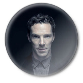 Значок с принтом Cumberbatch в Тюмени,  металл | круглая форма, металлическая застежка в виде булавки | benedict | cumberbatch | sherlock | бенедикт | камбербатч | шерлок