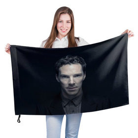 Флаг 3D с принтом Cumberbatch в Тюмени, 100% полиэстер | плотность ткани — 95 г/м2, размер — 67 х 109 см. Принт наносится с одной стороны | benedict | cumberbatch | sherlock | бенедикт | камбербатч | шерлок